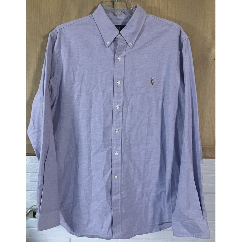 Ralph Lauren Button Down Mens XXL Purple Slim Fit Stretch Oxford Long Sleeve